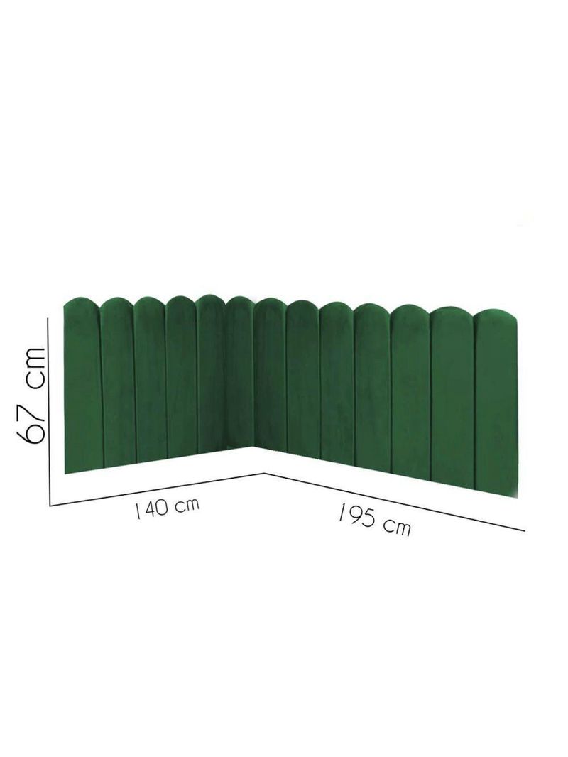 Cabeceira Painel Cama Casal Box Nuvem Suede Sandy 140 Cm Cor:verde