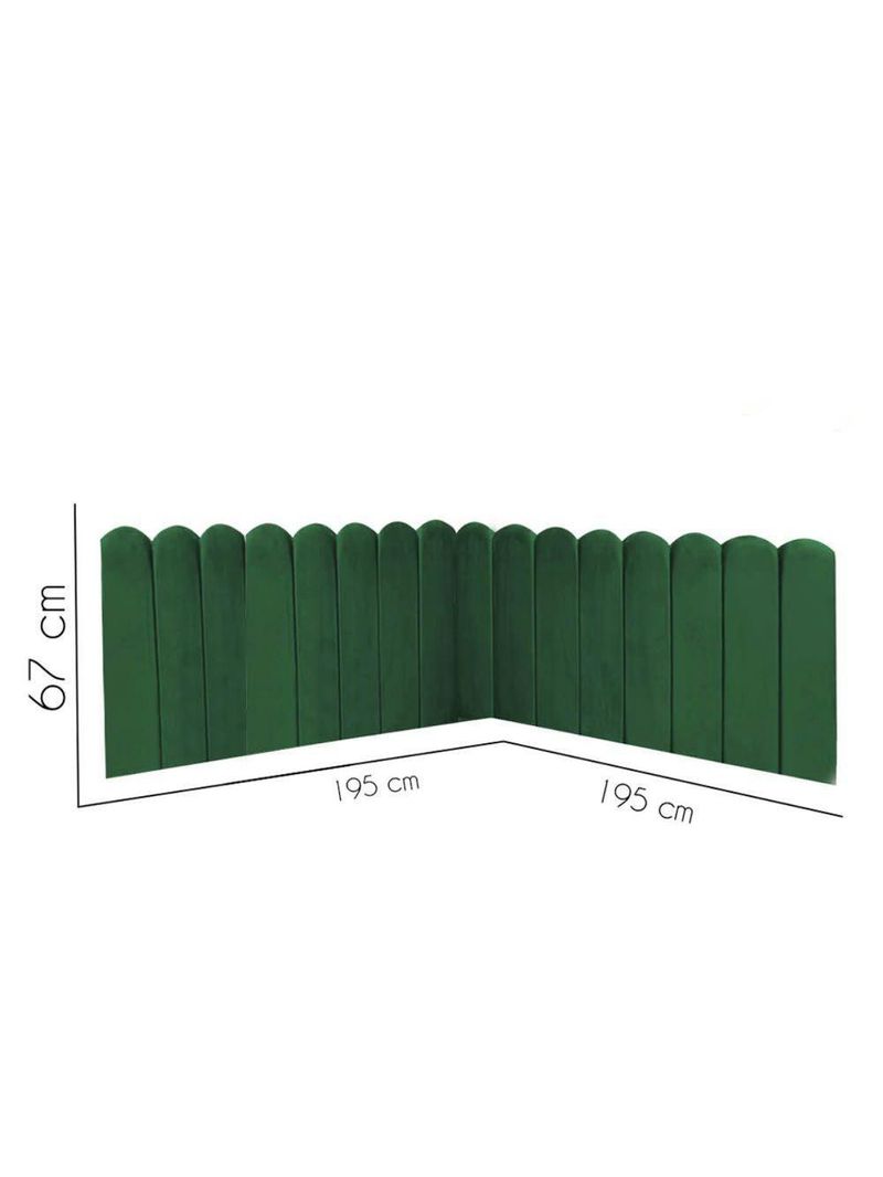Cabeceira Painel Cama King Box Nuvem Suede Sandy 195 Cm Cor:verde