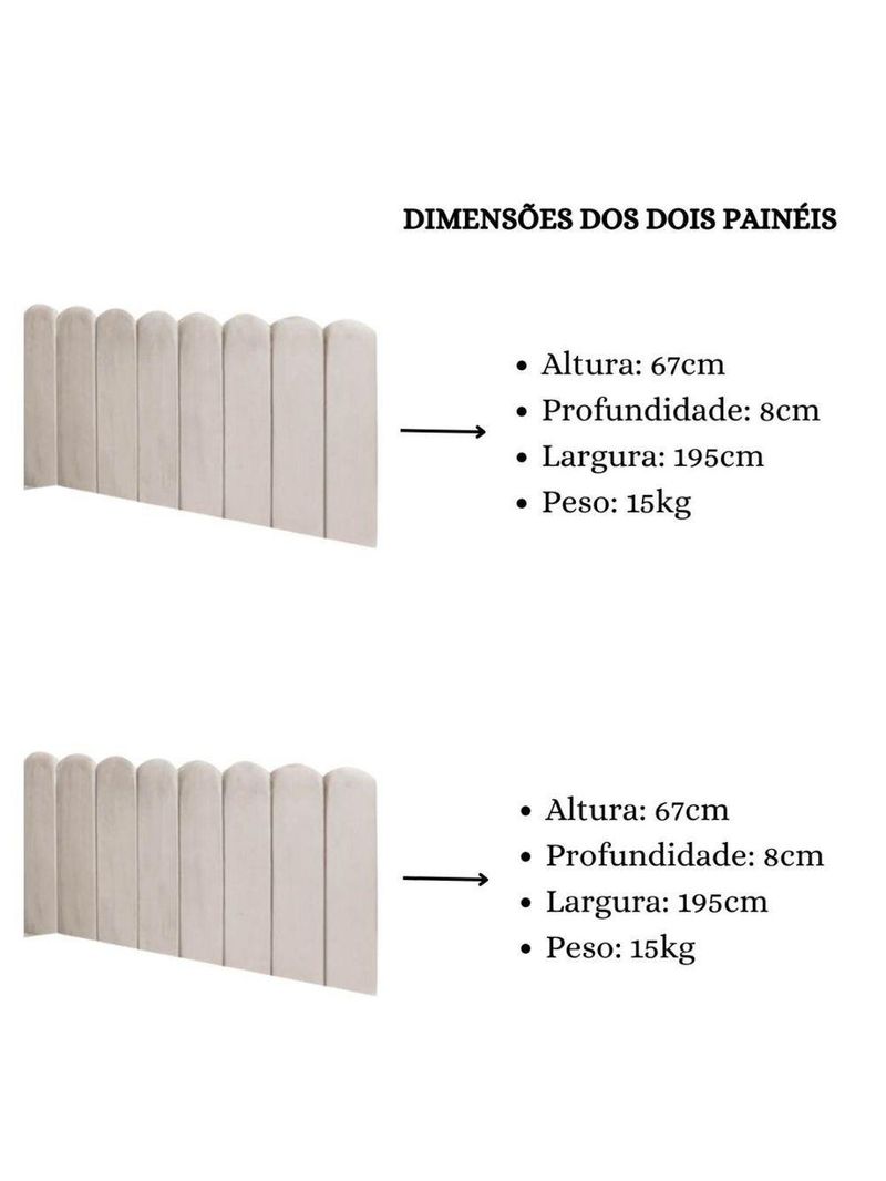 Cabeceira Painel Cama King Box Nuvem Suede Sandy 195 Cm Cor:bege