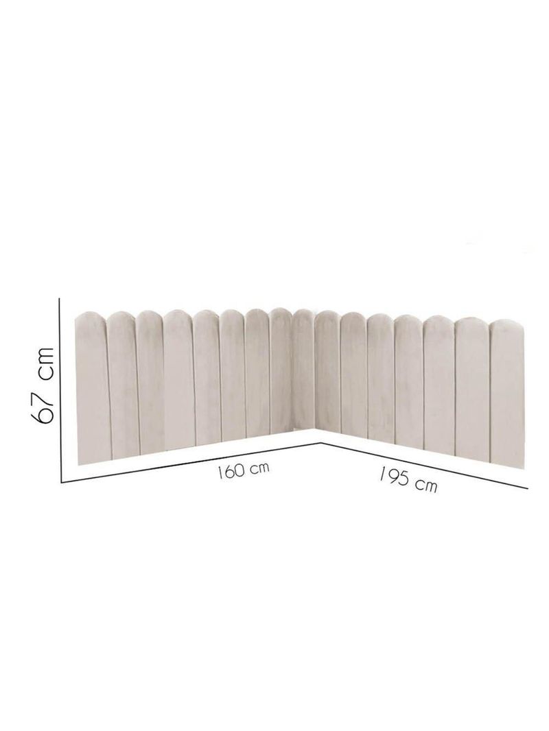 Cabeceira Painel Cama Queen Box Nuvem Suede Sandy 160 Cm Cor:bege