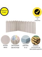 Cabeceira Painel Cama Queen Box Nuvem Suede Sandy 160 Cm Cor:bege