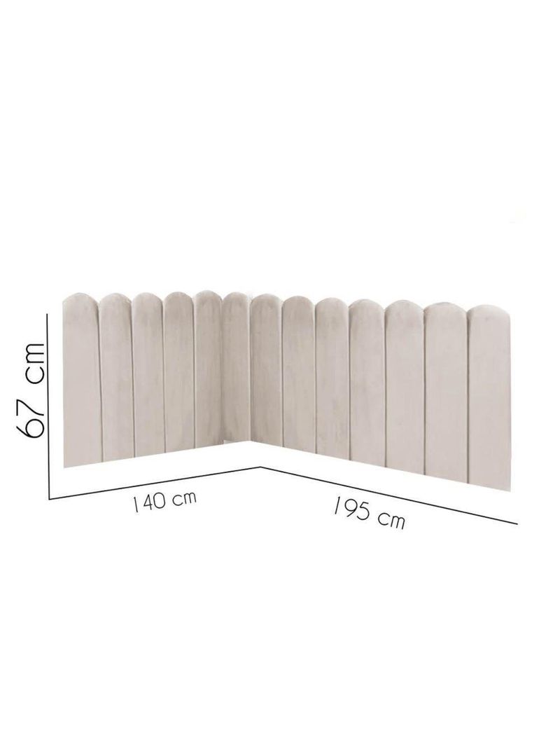 Cabeceira Painel Cama Casal Box Nuvem Suede Sandy 140 Cm :bege