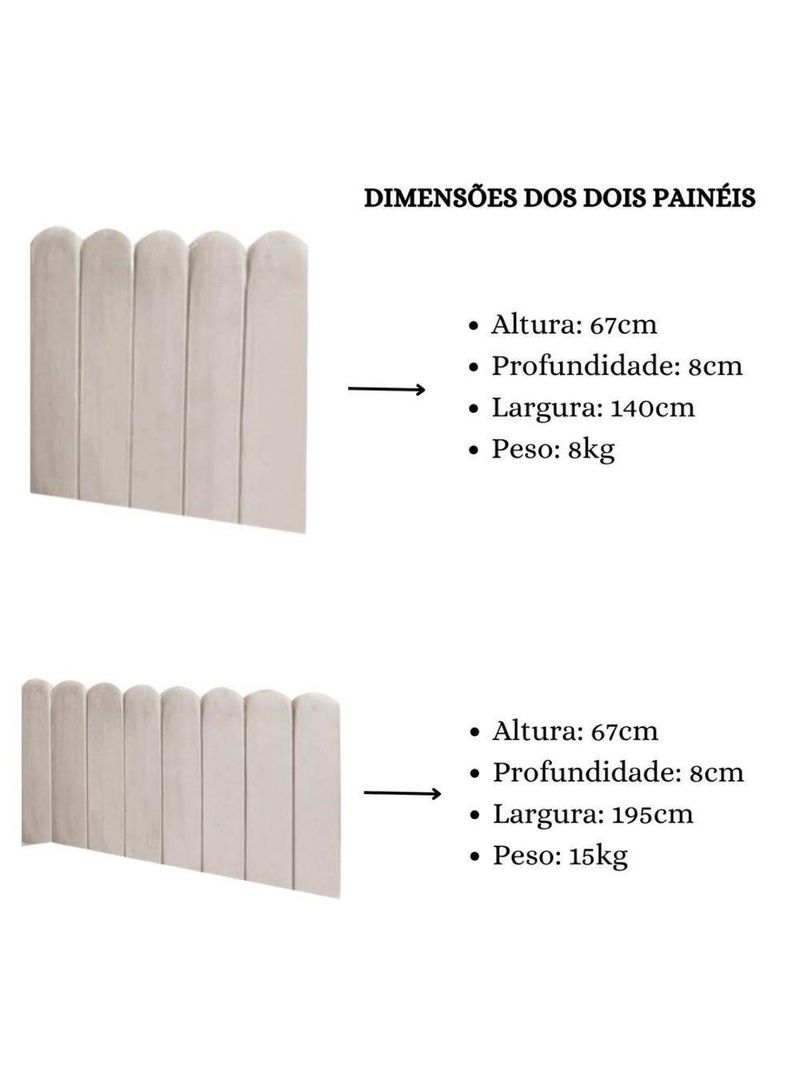 Cabeceira Painel Cama Casal Box Nuvem Suede Sandy 140 Cm :bege