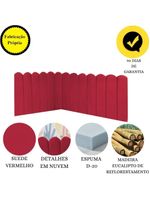 Cabeceira Painel Cama Queen Box Nuvem Suede Sandy 160 Cm Cor:vermelho