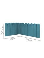 Cabeceira Painel Cama Casal Box Nuvem Suede Sandy 140 Cm :azul Turquesa