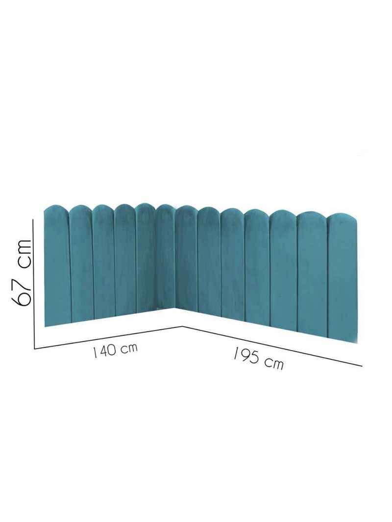 Cabeceira Painel Cama Casal Box Nuvem Suede Sandy 140 Cm :azul Turquesa