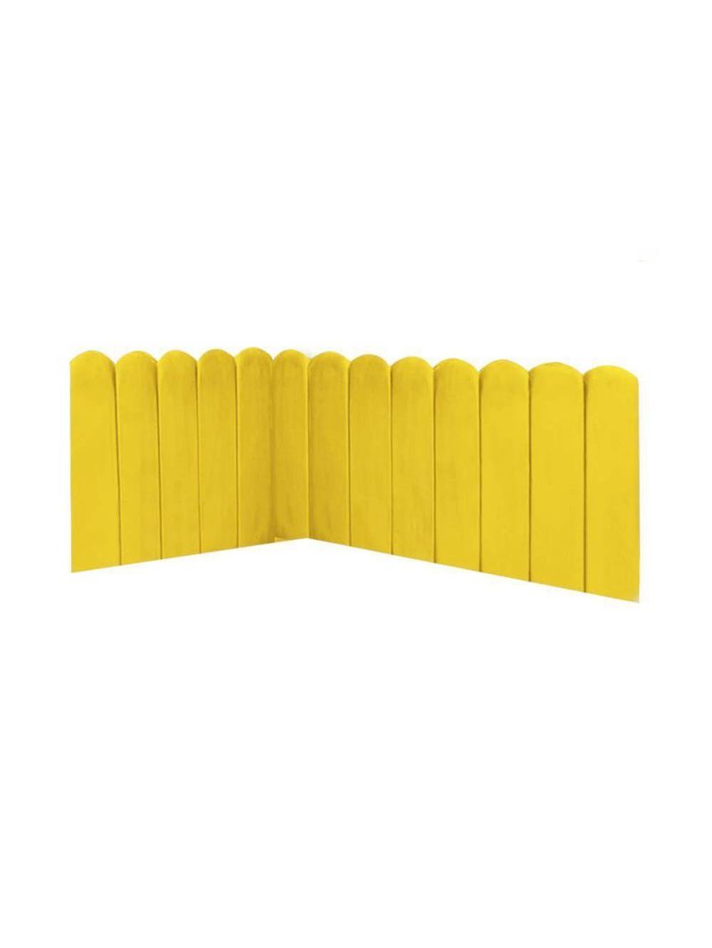 Cabeceira Painel Cama Solteiro Box Nuvem Suede Sandy 90 Cm :amarelo