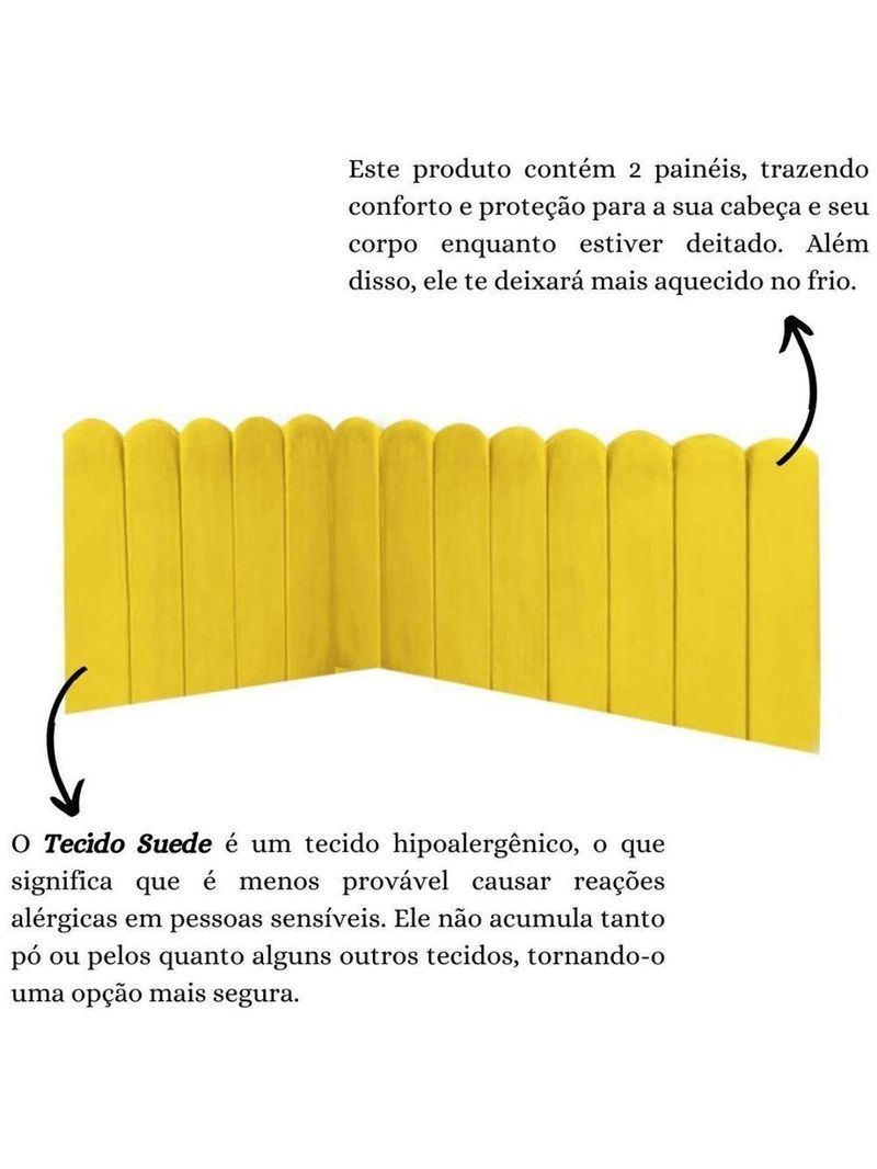 Cabeceira Painel Cama Solteiro Box Nuvem Suede Sandy 90 Cm :amarelo