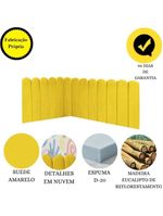 Cabeceira Painel Cama Solteiro Box Nuvem Suede Sandy 90 Cm :amarelo