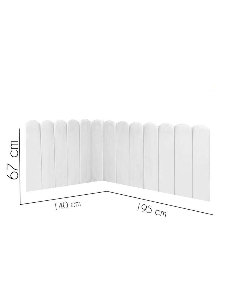 Cabeceira Painel Cama Casal Box Nuvem Suede Sandy 140 Cm :branco