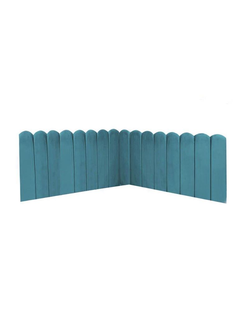 Cabeceira Painel Cama Queen Box Nuvem Suede Sandy 160 Cm Cor:azul Turquesa