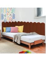 Cabeceira Painel Cama Casal Box Nuvem Suede Sandy 140 Cm Cor:terracota