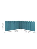 Cabeceira Painel Cama Queen Box Nuvem Suede Sandy 160 Cm Cor:azul Turquesa