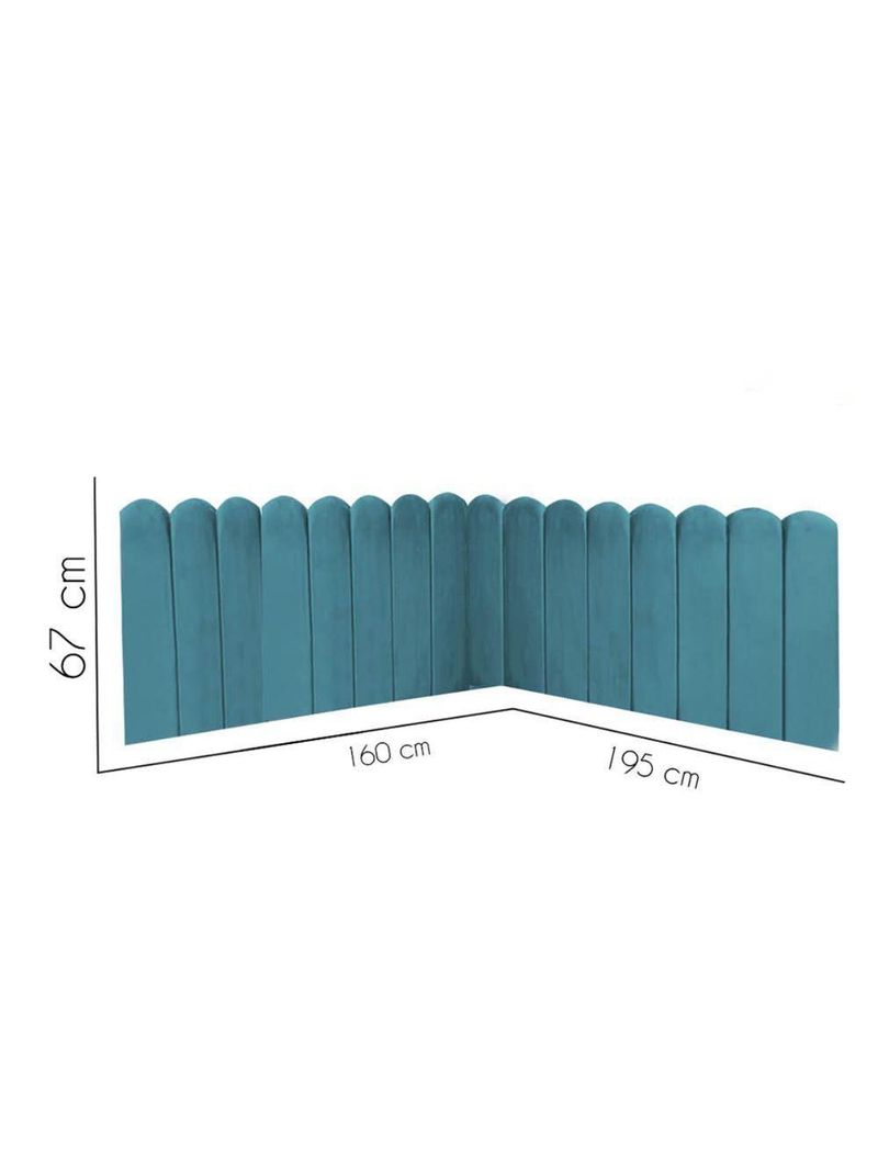 Cabeceira Painel Cama Queen Box Nuvem Suede Sandy 160 Cm Cor:azul Turquesa