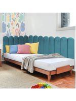 Cabeceira Painel Cama Queen Box Nuvem Suede Sandy 160 Cm Cor:azul Turquesa