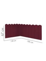 Cabeceira Painel Cama Casal Box Nuvem Suede Sandy 140 Cm :bordô