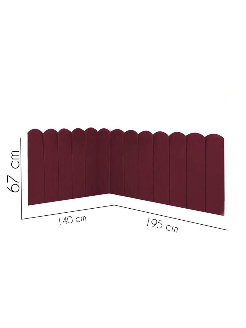 Cabeceira Painel Cama Casal Box Nuvem Suede Sandy 140 Cm :bordô