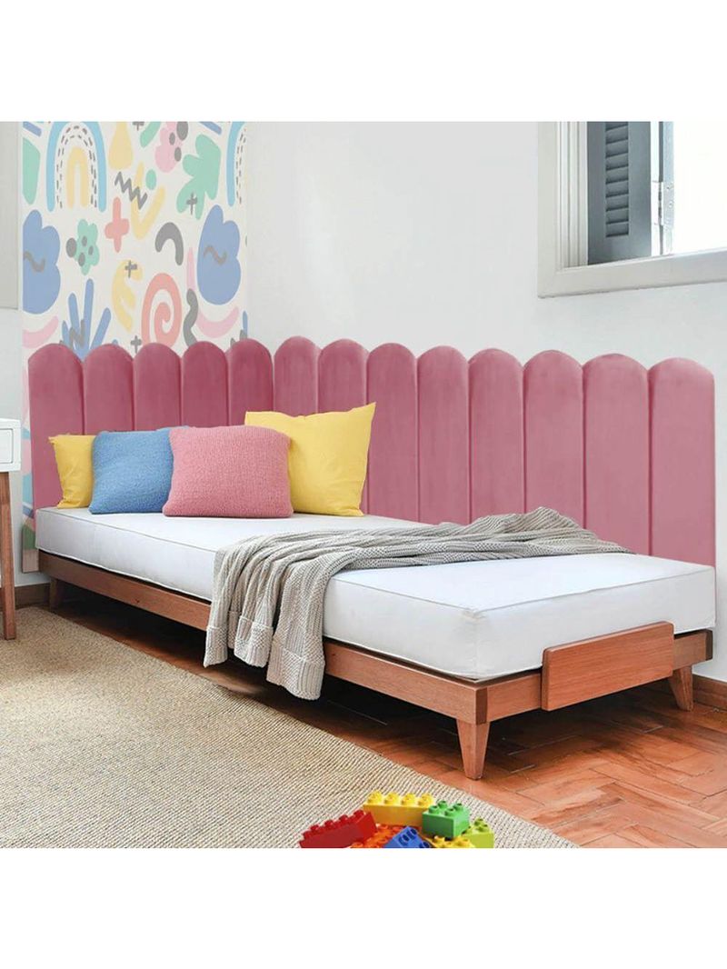 Cabeceira Painel Cama King Box Nuvem Suede Sandy 195 Cm Cor:rosa