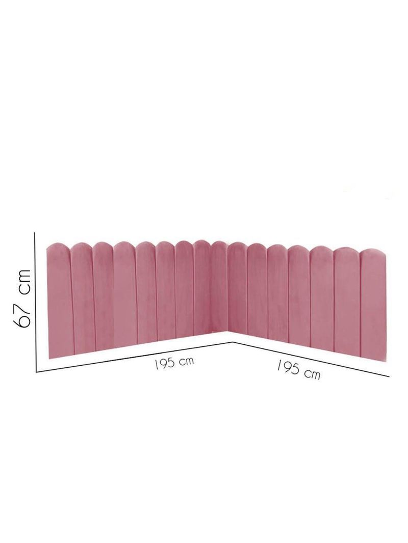 Cabeceira Painel Cama King Box Nuvem Suede Sandy 195 Cm Cor:rosa