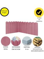 Cabeceira Painel Cama King Box Nuvem Suede Sandy 195 Cm Cor:rosa