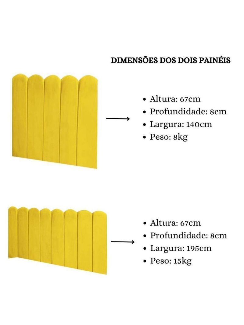 Cabeceira Painel Cama Casal Box Nuvem Suede Sandy 140 Cm :amarelo