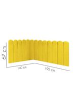 Cabeceira Painel Cama Casal Box Nuvem Suede Sandy 140 Cm :amarelo