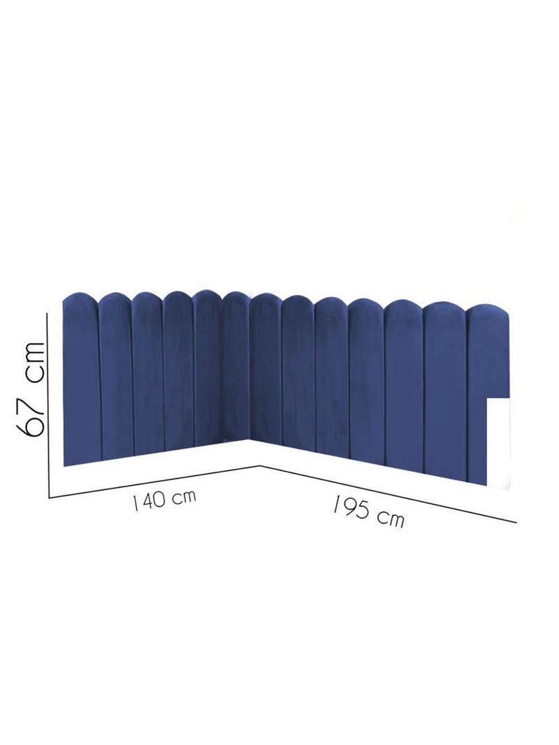 Cabeceira Painel Cama Casal Box Nuvem Suede Sandy 140 Cm :azul