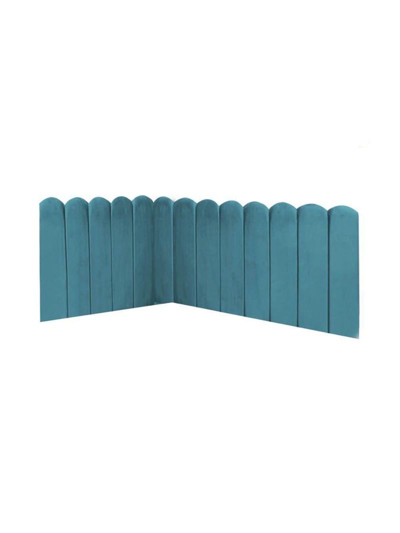 Cabeceira Painel Cama Solteiro Box Nuvem Suede Sandy 90 Cm :azul Turquesa