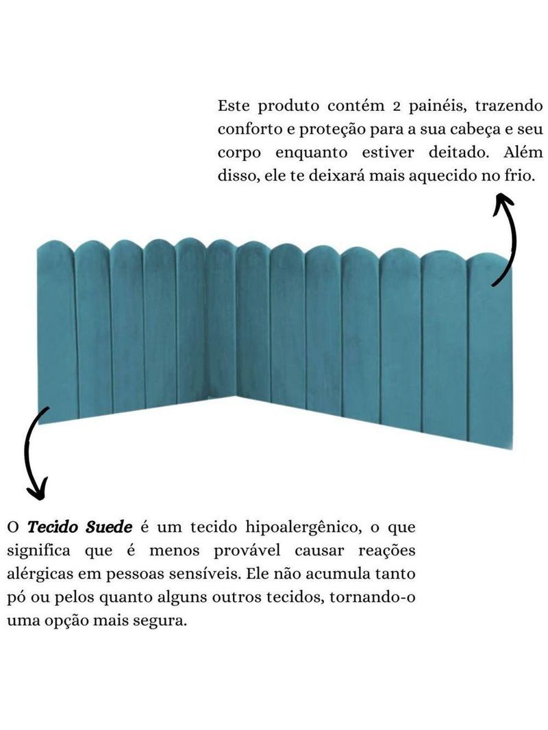 Cabeceira Painel Cama Solteiro Box Nuvem Suede Sandy 90 Cm :azul Turquesa