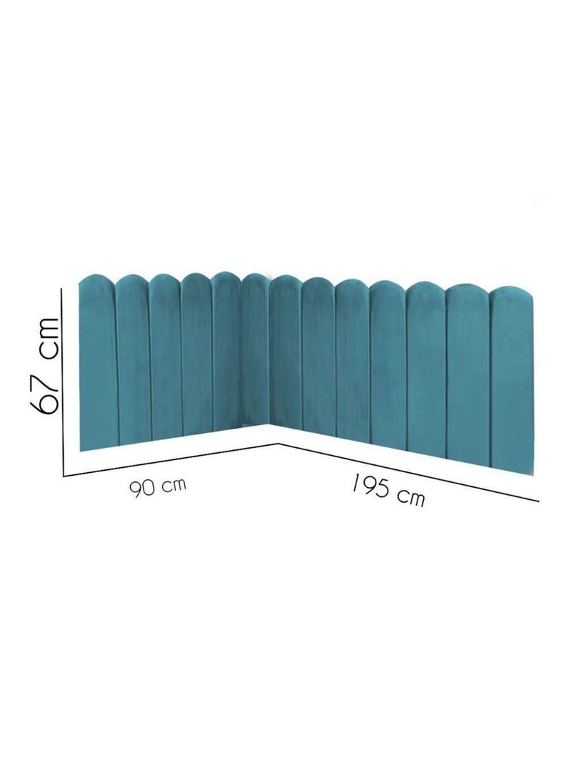 Cabeceira Painel Cama Solteiro Box Nuvem Suede Sandy 90 Cm :azul Turquesa