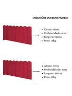 Cabeceira Painel Cama King Box Nuvem Suede Sandy 195 Cm Cor:vermelho
