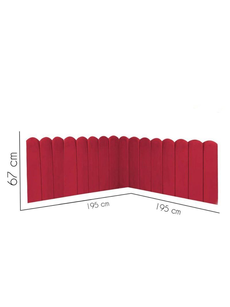 Cabeceira Painel Cama King Box Nuvem Suede Sandy 195 Cm Cor:vermelho