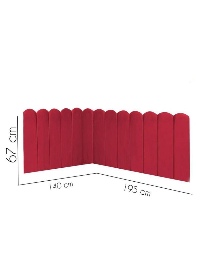 Cabeceira Painel Cama Casal Box Nuvem Suede Sandy 140 Cm Cor:vermelho