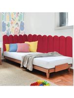 Cabeceira Painel Cama Casal Box Nuvem Suede Sandy 140 Cm Cor:vermelho