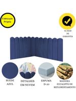 Cabeceira Painel Cama King Box Nuvem Suede Sandy 195 Cm Cor:azul