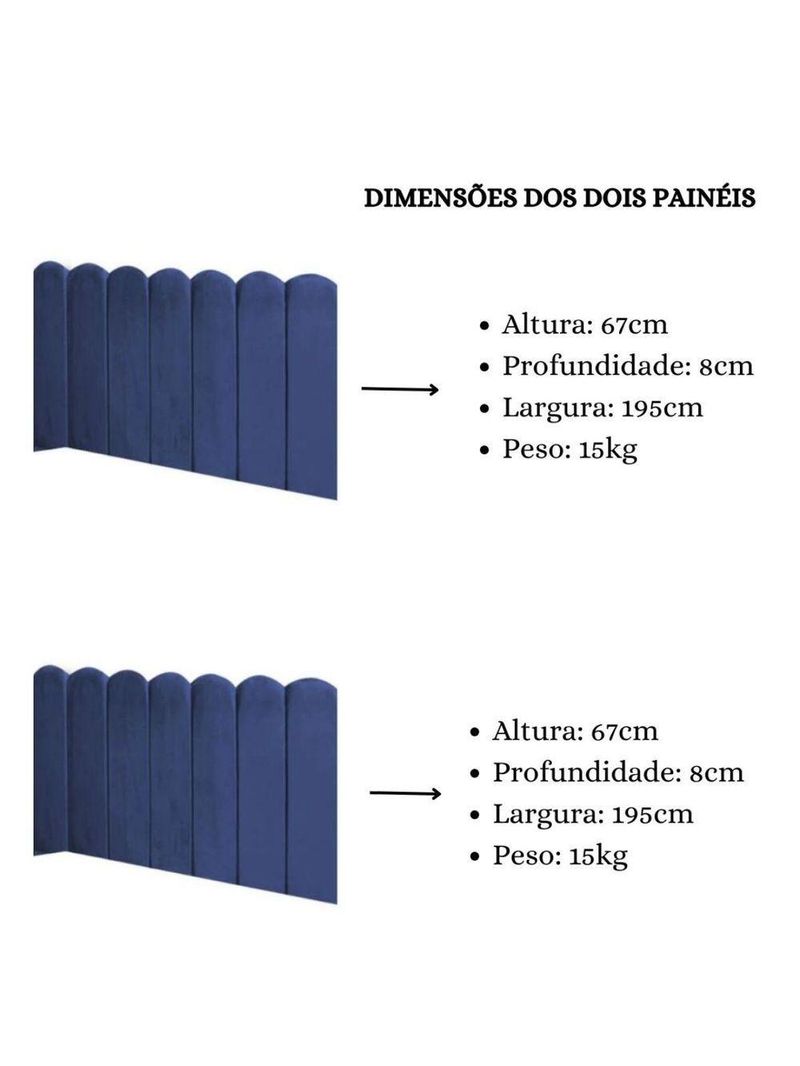 Cabeceira Painel Cama King Box Nuvem Suede Sandy 195 Cm Cor:azul