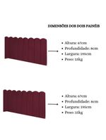 Cabeceira Painel Cama King Box Nuvem Suede Sandy 195 Cm Cor:bordô