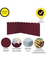 Cabeceira Painel Cama King Box Nuvem Suede Sandy 195 Cm Cor:bordô