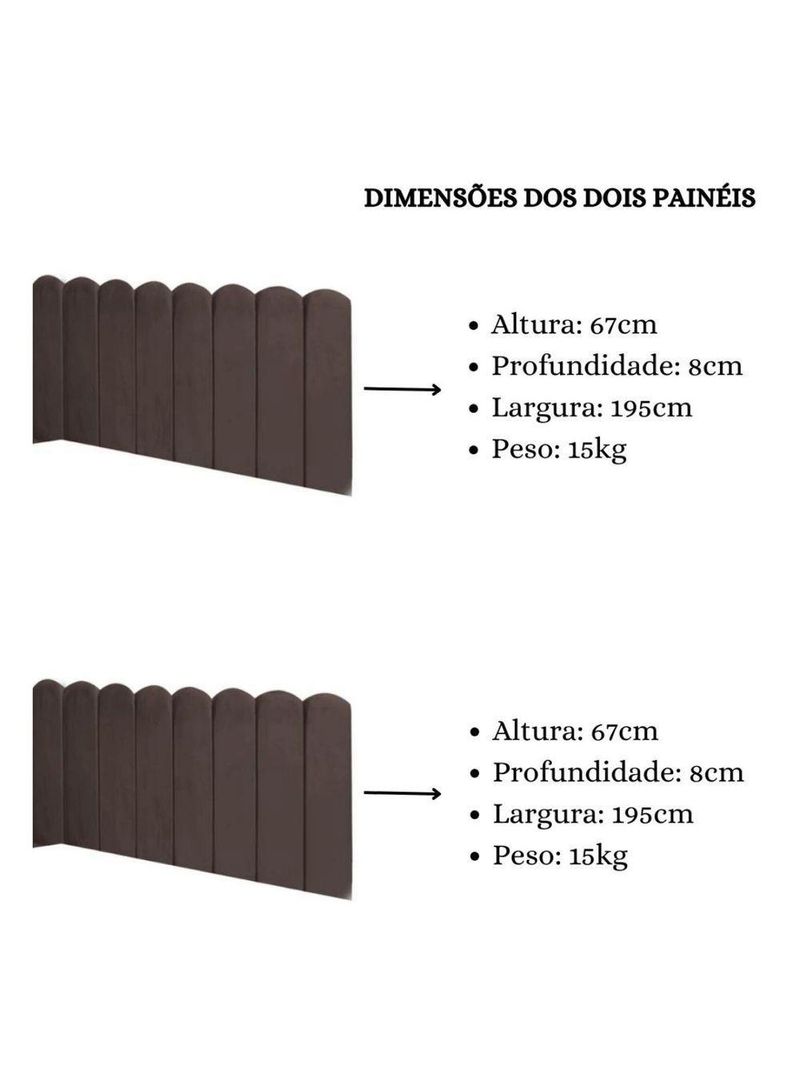 Cabeceira Painel Cama King Box Nuvem Suede Sandy 195 Cm Cor:marrom
