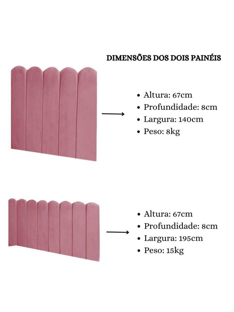 Cabeceira Painel Cama Casal Box Nuvem Suede Sandy 140 Cm Cor:rosa