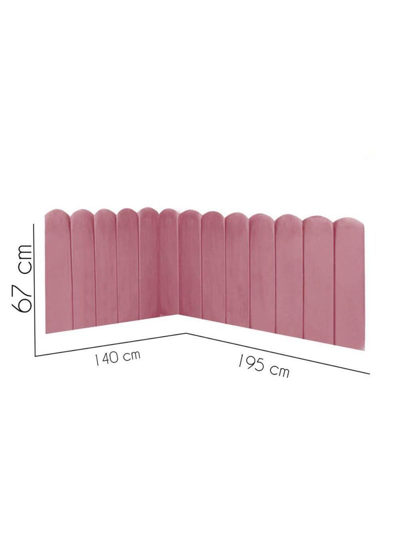 Cabeceira Painel Cama Casal Box Nuvem Suede Sandy 140 Cm Cor:rosa