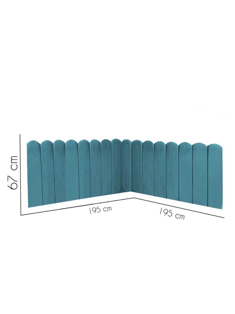 Cabeceira Painel Cama King Box Nuvem Suede Sandy 195 Cm Cor:azul Turquesa