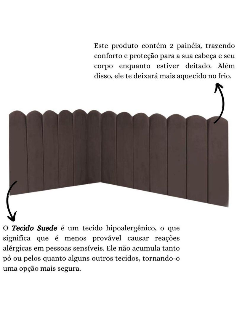 Cabeceira Painel Cama Casal Box Nuvem Suede Sandy 140 Cm Cor:marrom