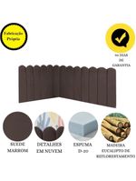 Cabeceira Painel Cama Casal Box Nuvem Suede Sandy 140 Cm Cor:marrom