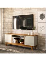 Rack Para Tv At? 75" 2 Portas Nature-off White Colorado Linea Brasil Ni