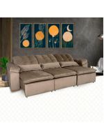 Sofá Retrátil-reclinável 3 Lugares Capuccino Podium Marquês Estofados