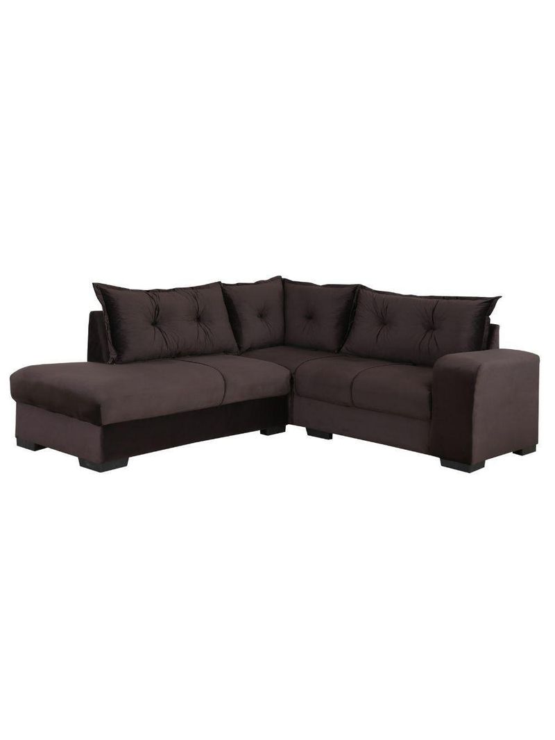 Sofá De Canto 3x2 Lugares Marrom Veneza Design Estofados