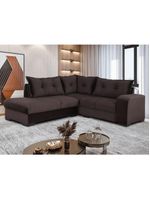 Sofá De Canto 3x2 Lugares Marrom Veneza Design Estofados