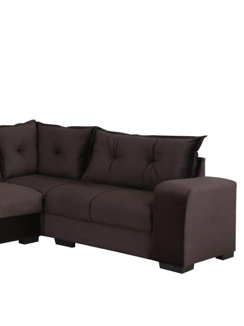 Sofá De Canto 3x2 Lugares Marrom Veneza Design Estofados