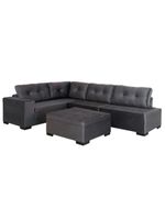 Sofá De Canto 3x2 Lugares Com Puff Monaco Design Estofados